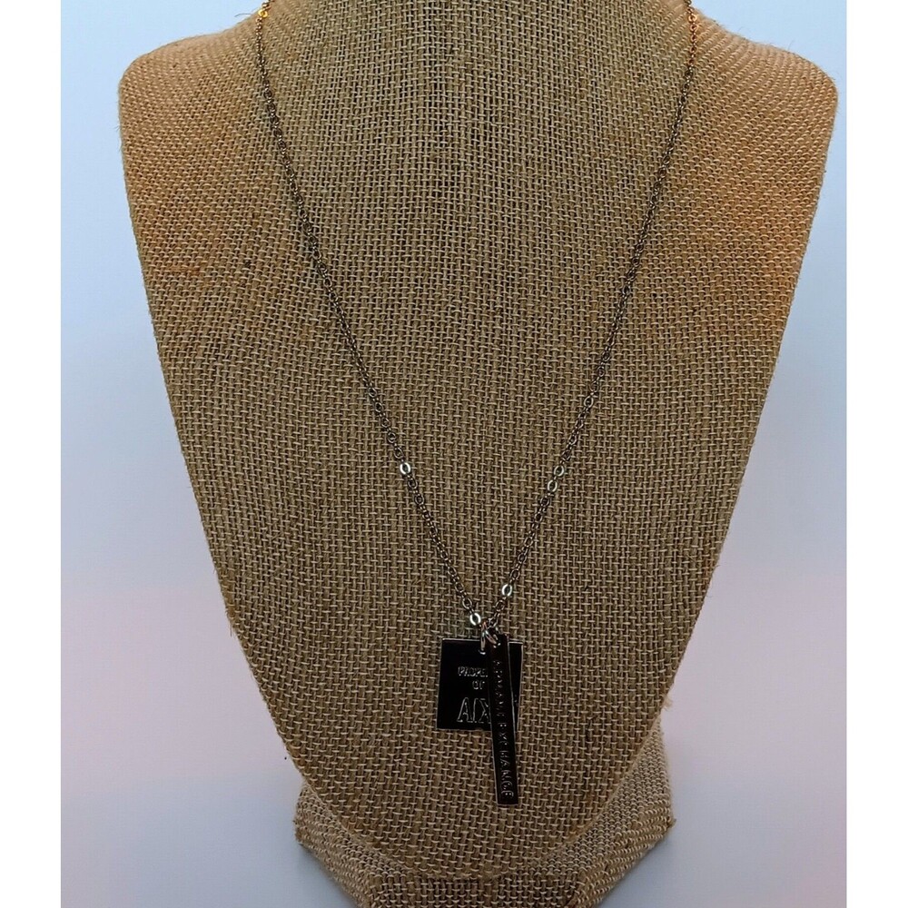 Armani Exchange AIX  Unisex S/Steel Chain Pendant Necklace 18"L